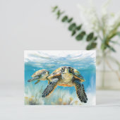 Carte Postale Tortue étonnante (Debout devant)