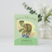 Carte Postale Tortue Fast, mignonne Jogging Turtle Moving Adress (Debout devant)