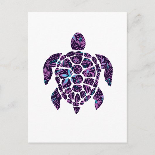 Carte Postale Tortue florale (Devant)