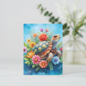 Carte Postale Tortue florale (Debout devant)