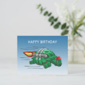Carte Postale Tortue Fusée Rapide (Debout devant)