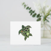 Carte Postale Tortue hawaïenne et îles Hawaii (Debout devant)