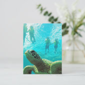 Carte Postale Tortue hawaiienne et tuba (Debout devant)