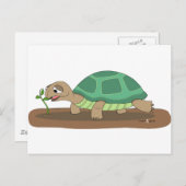 Carte Postale Tortue mangeant (Devant / Derrière)