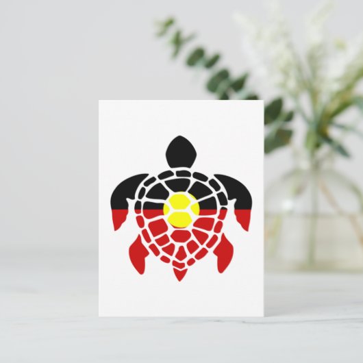 Carte Postale Tortue marine aborigène australienne (Debout devant)