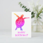 Carte Postale Tortue marine HAPPY BIRTHDAY! (Debout devant)