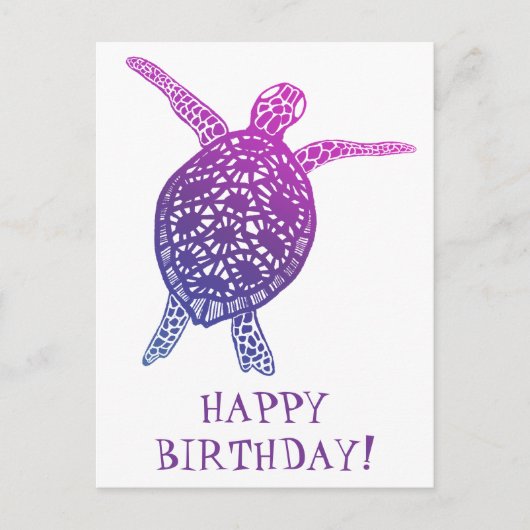 Carte Postale Tortue marine Tortue terrestre JOYEUX ANNIVERSAIRE (Devant)