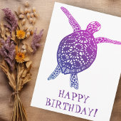 Carte Postale Tortue marine Tortue terrestre JOYEUX ANNIVERSAIRE