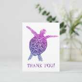 Carte Postale Tortue marine Tortue terrestre MERCI ! Violet (Debout devant)