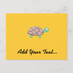 Carte Postale Tortue mignonne aux coeurs