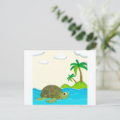 Carte Postale Tortue nageant dans l'océan (Debout devant)