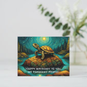 Carte Postale Tortue Solitaire Anniversaire d'un Ami à Distance (Debout devant)
