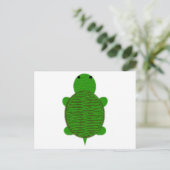Carte Postale Tortue texturée à fils adorable (Debout devant)