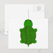 Carte Postale Tortue texturée à fils adorable (Devant / Derrière)