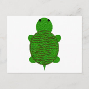 Carte Postale Tortue texturée à fils adorable