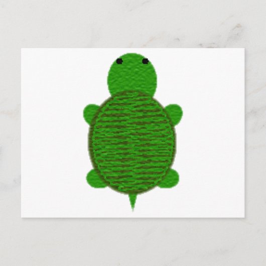 Carte Postale Tortue texturée à fils adorable (Devant)