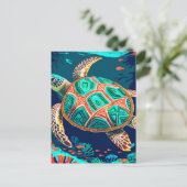 Carte Postale Tortue tribale (Debout devant)