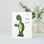 Carte Postale Tortue, tu me manques ! (Debout devant)
