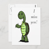 Carte Postale Tortue, tu me manques ! (Devant / Derrière)