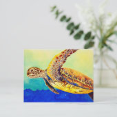 Carte Postale tortue verte (Debout devant)