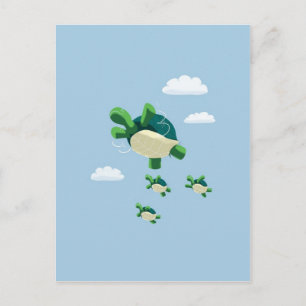 Carte Postale Tortue volante