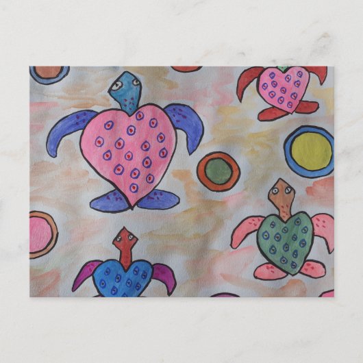 Carte postale Tortues et cercles (Devant)
