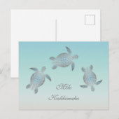 Carte Postale Tortues marines Noël Mele Kalikimaka (Devant / Derrière)