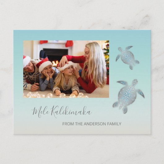 Carte Postale Tortues marines Noël Mele Kalikimaka | Name (Devant)