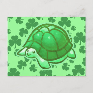 Carte Postale Tortues vertes Lucky