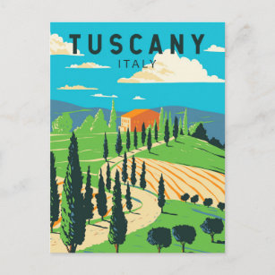 Carte Postale Toscane Italie Vignoble Voyage Art Vintage