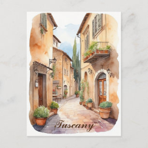 Carte Postale Toscane Italie Village Toscane Aquarelle Voyage