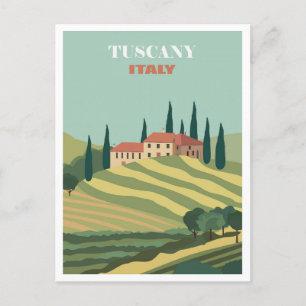 Carte Postale Toscane vintage Italie Villa italienne Rétro Voyag