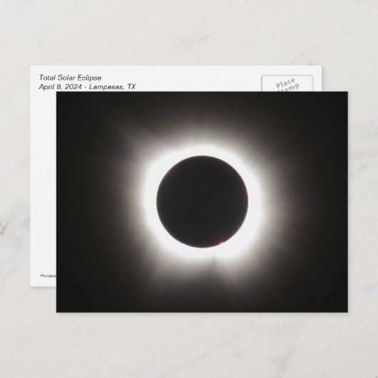 Carte postale Total Éclipse Solaire (Devant / Derrière)