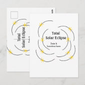 Carte Postale Total éclipse solaire ajouter la date emplacement (Devant / Derrière)