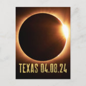 Carte Postale Total Eclipse Texas 2024 Totalité Solaire Eclipse (Devant)