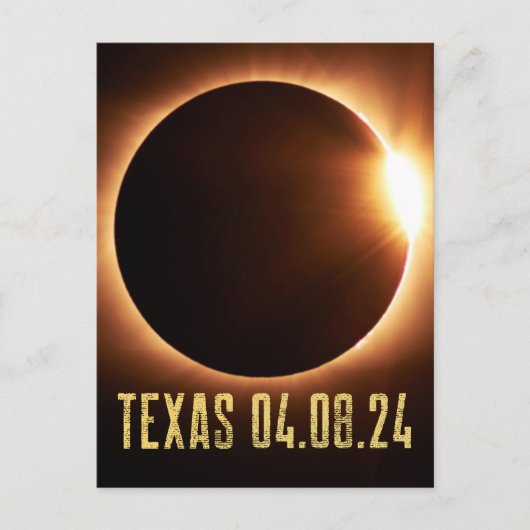 Carte Postale Total Eclipse Texas 2024 Totalité Solaire Eclipse (Devant)