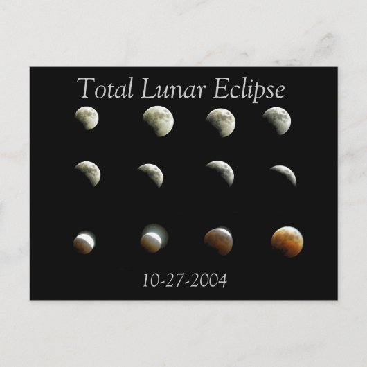 Carte postale Total Lunaire Eclipse Photo (Devant)