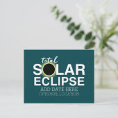 Carte Postale Total Solaire Eclipse - 2024 ou date personnalisée (Debout devant)