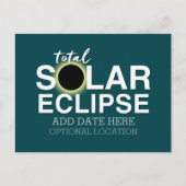 Carte Postale Total Solaire Eclipse - 2024 ou date personnalisée (Devant)