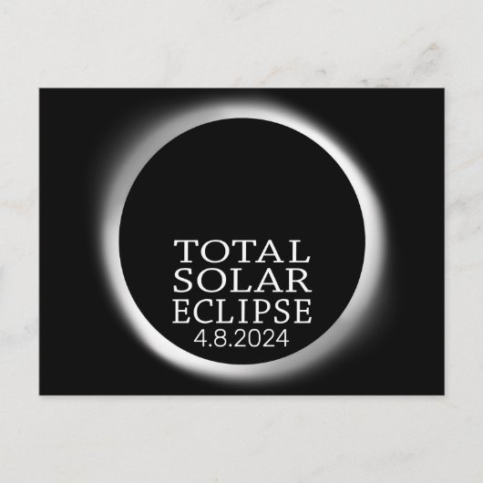 Carte Postale Total Solaire Eclipse - 2024 ou date personnalisée (Devant)