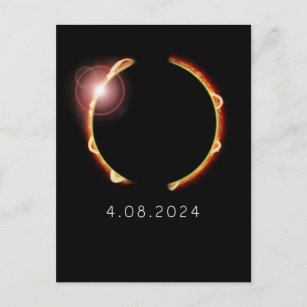 Carte Postale Total Solaire Eclipse 8 avril 2024