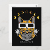 Carte Postale Total Solaire Eclipse Chat Visionneuse solaire 8 a (Devant / Derrière)