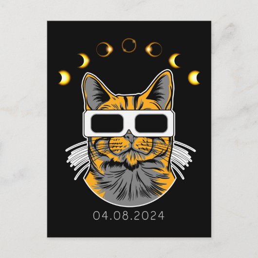 Carte Postale Total Solaire Eclipse Chat Visionneuse solaire 8 a (Devant)