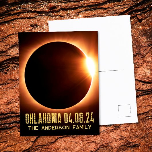Carte Postale Total Solaire Eclipse Oklahoma 2024 Personnalisé