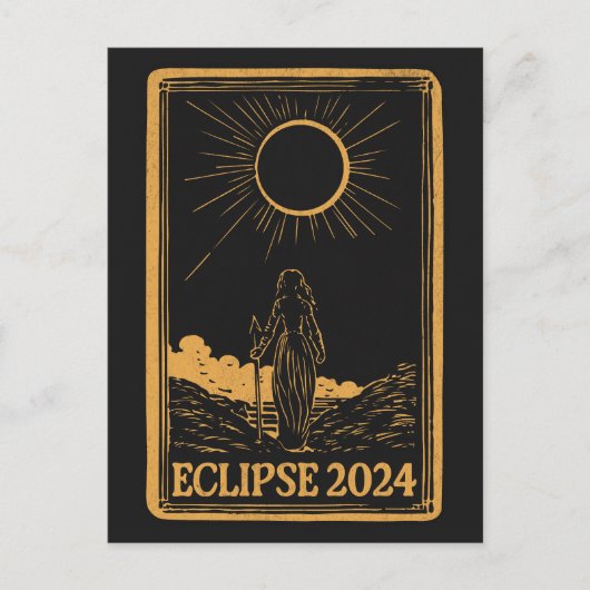 Carte Postale Total Solaire Eclipse USA 8 avril 2024 Celestial (Devant)