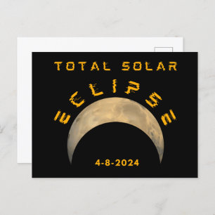 CARTE POSTALE TOTAL SOLAIRE ÉLIPSE LUNE TERRE SOLAIRE