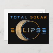 CARTE POSTALE TOTAL SOLAR ECLIPSE 8 AVRIL 2024 SYSTÈME SOLAIRE (Devant / Derrière)