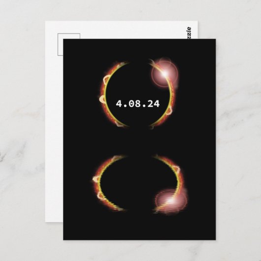 Carte Postale Total Solar Eclipse 8th April 2024 (Devant / Derrière)