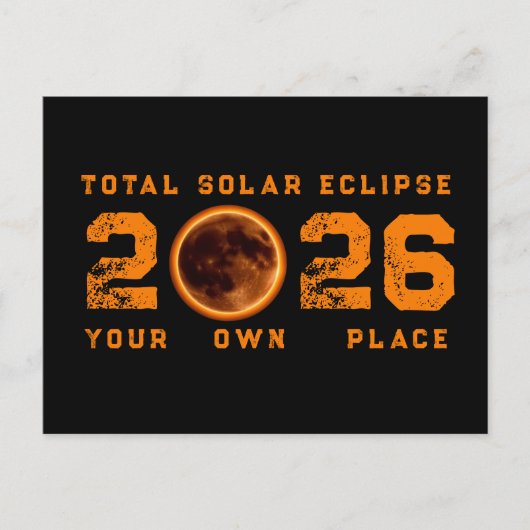 Carte Postale Total Solar Eclipse August 12 2026 (Devant)