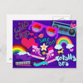 Carte Postale Totalement 80 Violet Collage (Devant / Derrière)